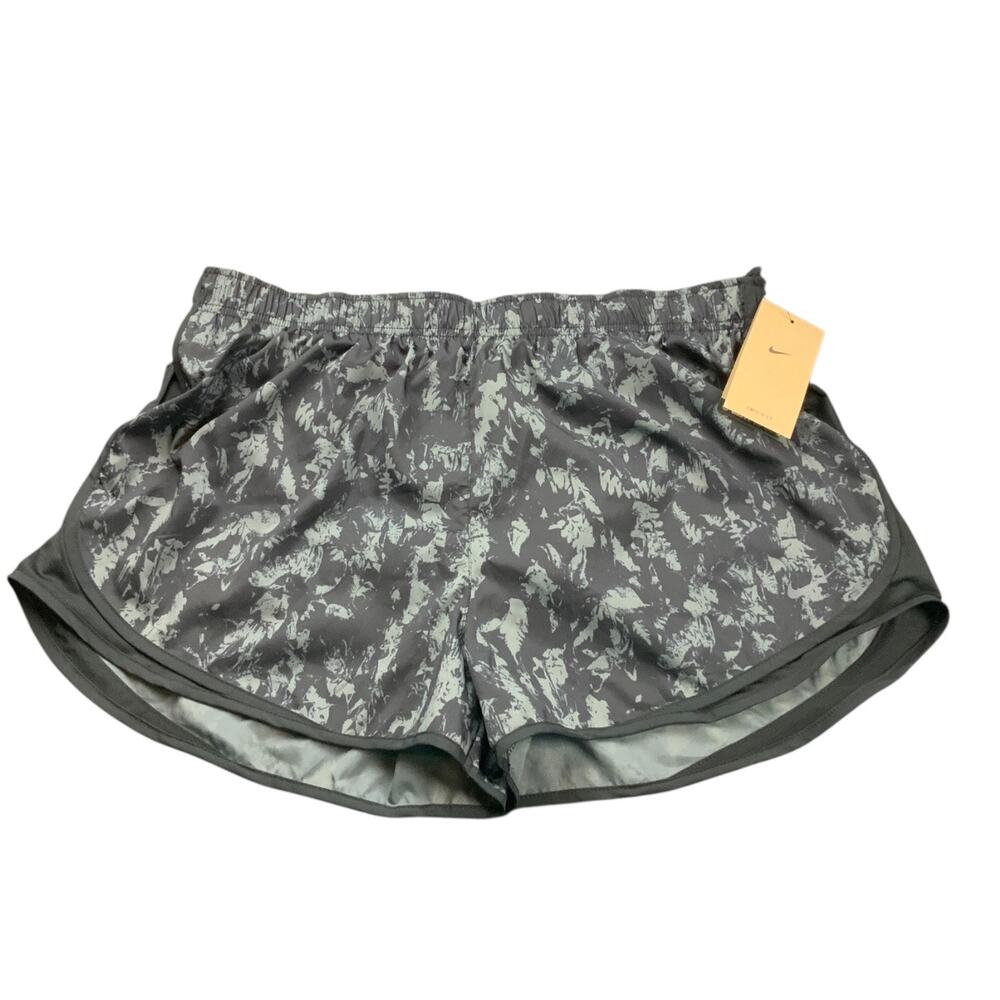 Nike Dri-FIT Tempo Running Shorts Womens 2XL Gray Black Print NWT Athletic